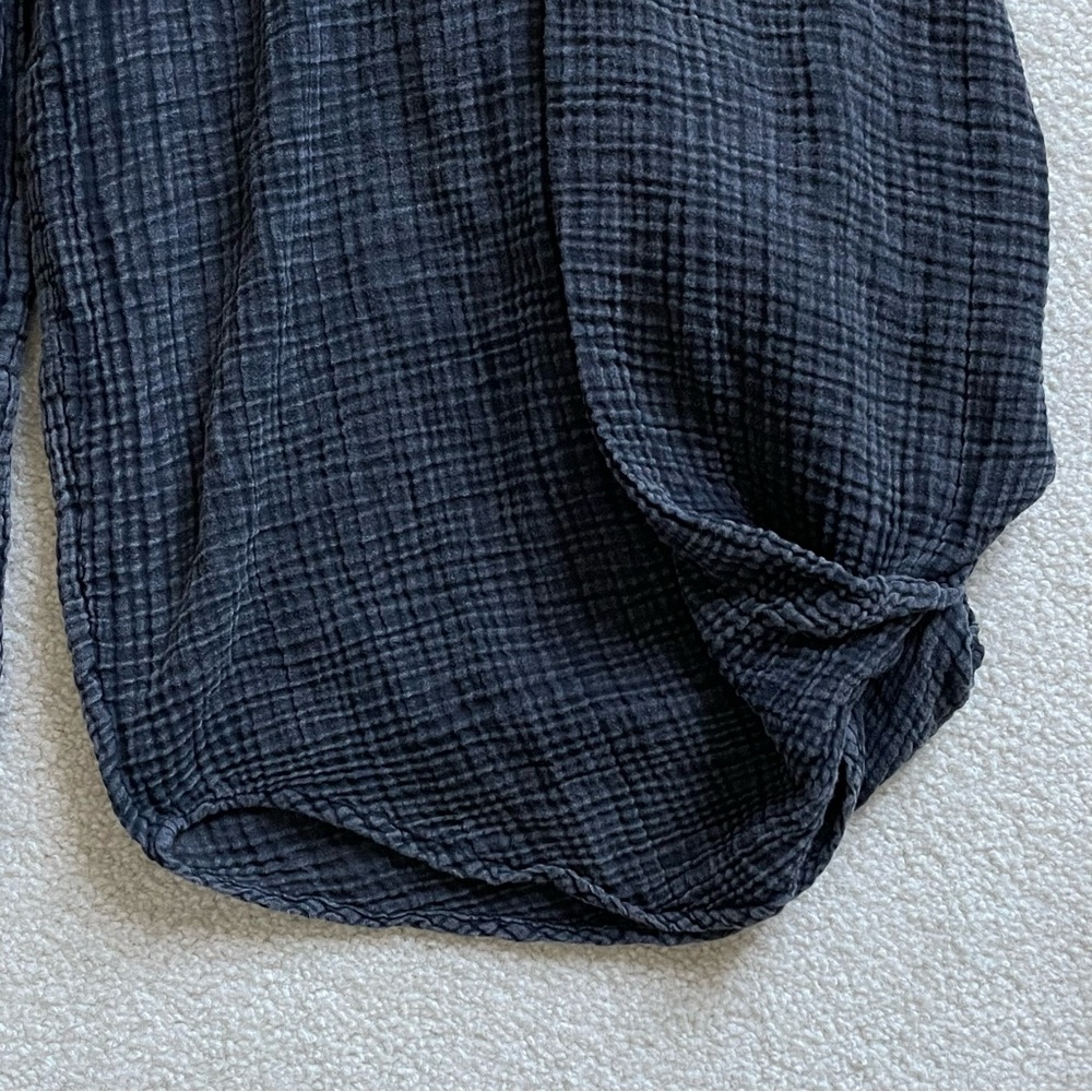 Anthropologie Black Waffle Knit Linen Beach Strapless Harem Jumpsuit - 35353 - Picture 13 of 16